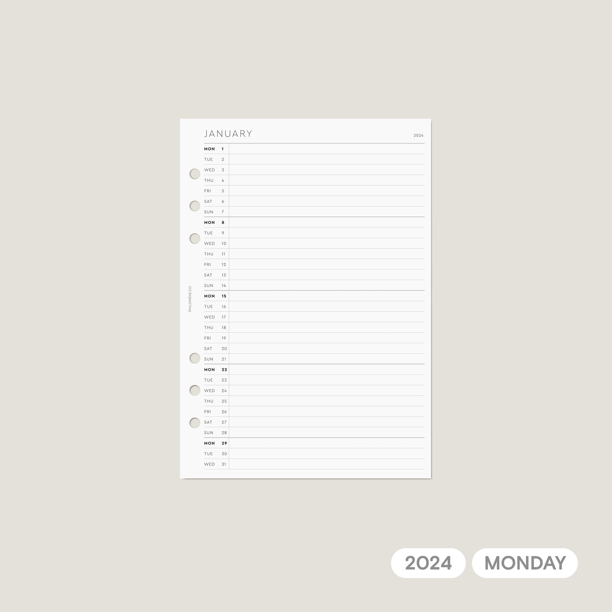 Planner Refills Pages A5 and A6 Planner Inserts 2024 Daily Planner 