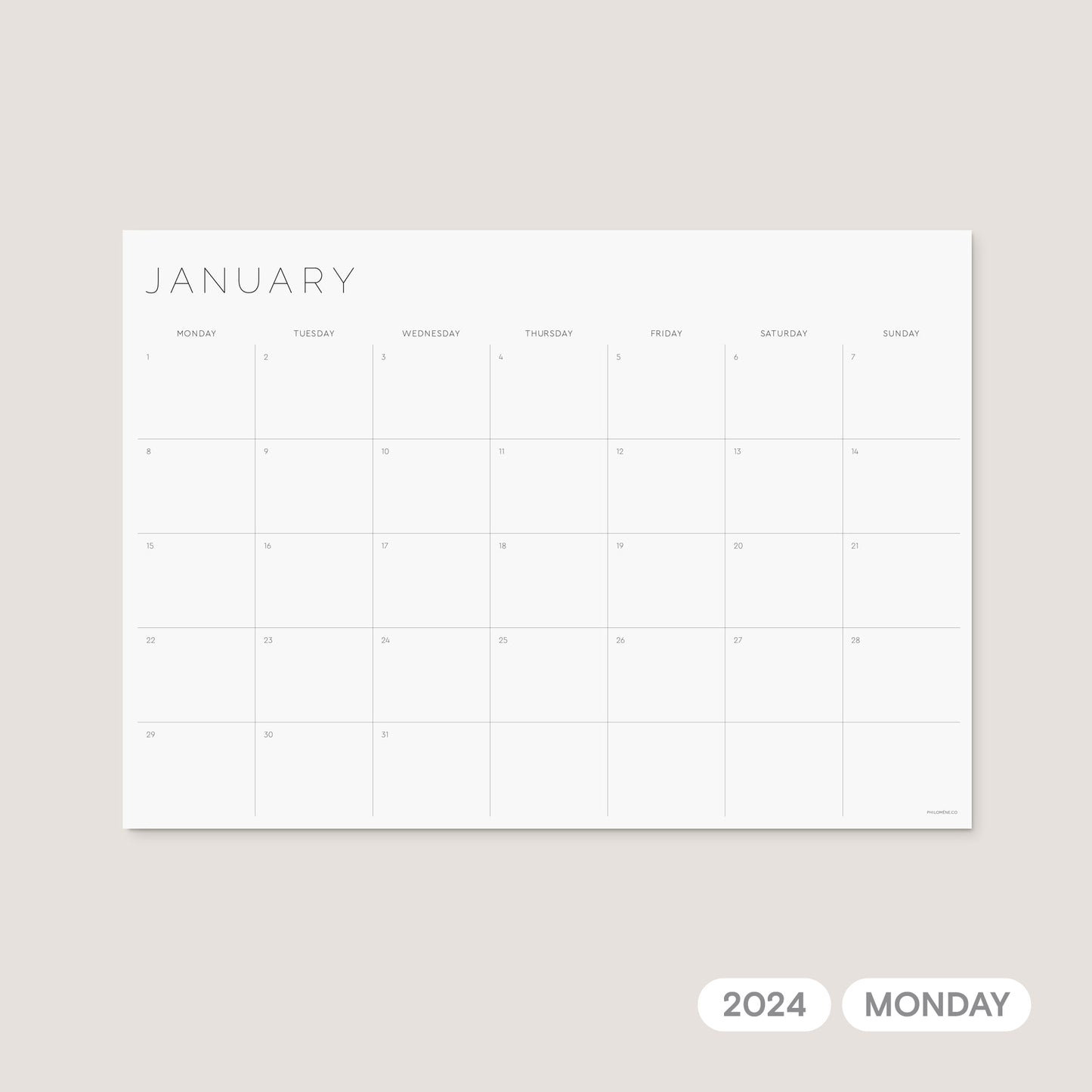 2024 Monthly Planner Printable – MONDAY Start