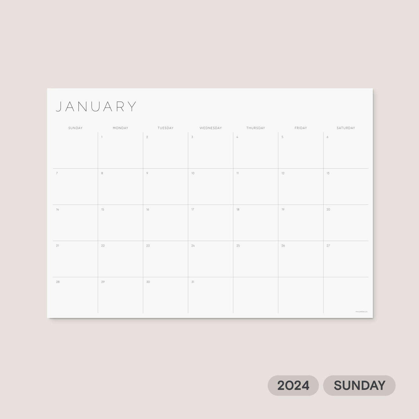 2024 Monthly Planner Printable – SUNDAY Start