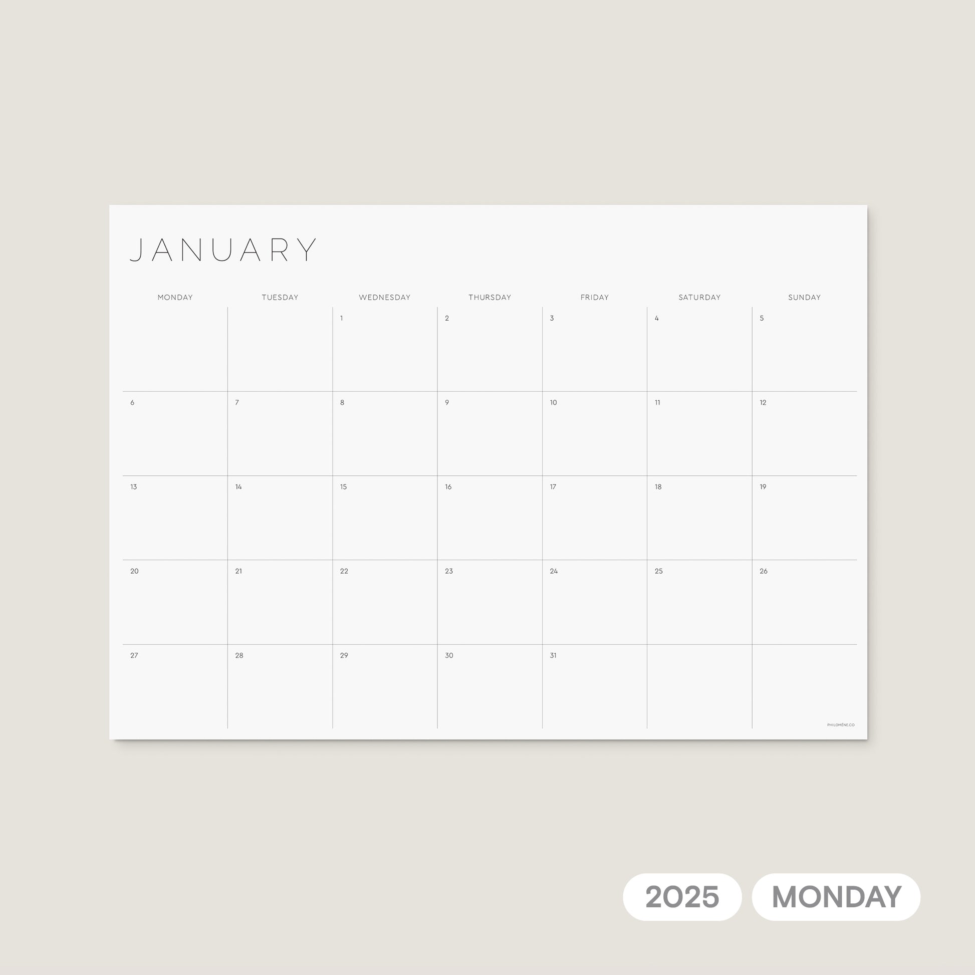 2025 Minimal Monthly Printable Planner – PDF Download – Philomene Paper Goods 2025-minimal-monthly-printable-planner-pdf-download-philomene-paper-goods
