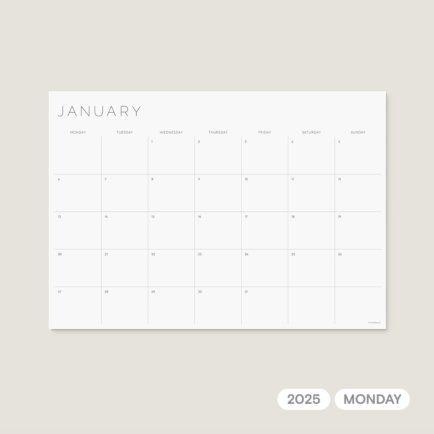 2025 Monthly Planner Printable – Monday Week