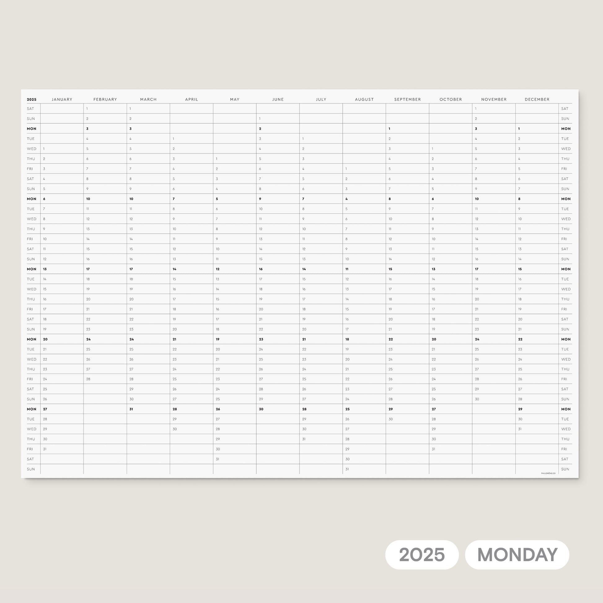 2025 Year in View Planner – Wall Perpetual Printable – Philomene – Philomene Paper Goods 2025-year-in-view-planner-wall-perpetual-printable-philomene-philomene-paper-goods