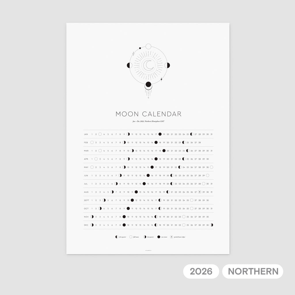 2026 Moon Calendar A3 Printable