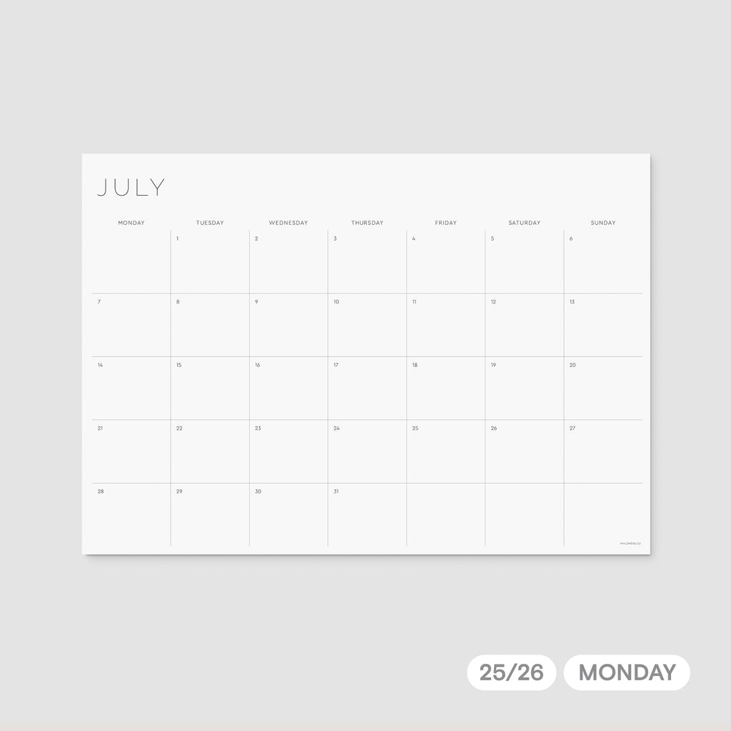 FY 2025/26 Monthly Planner Printable – Monday Week