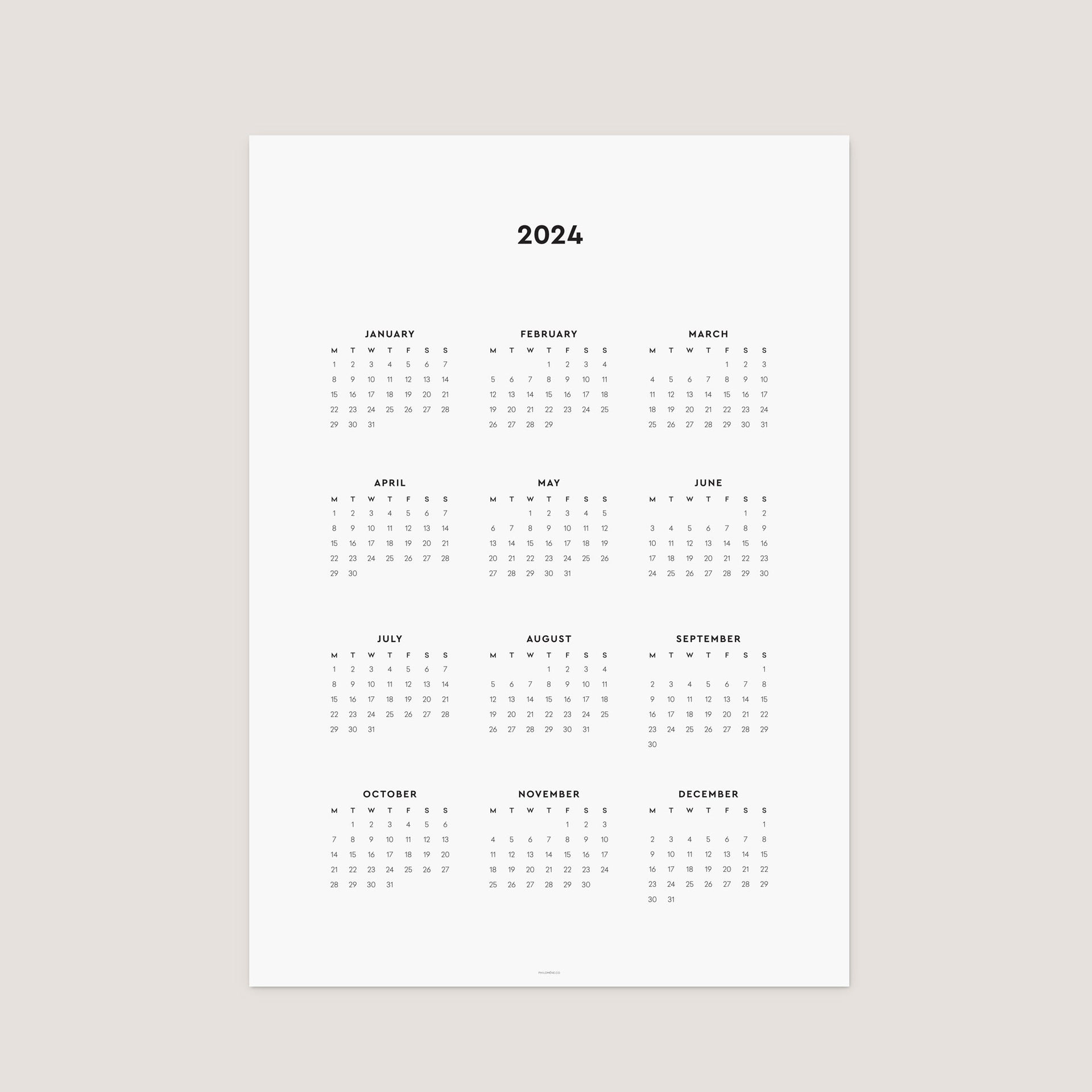 2024 Monthly Agenda Refills – A5, Half Letter Printable – Philomene –  Philomene Paper Goods