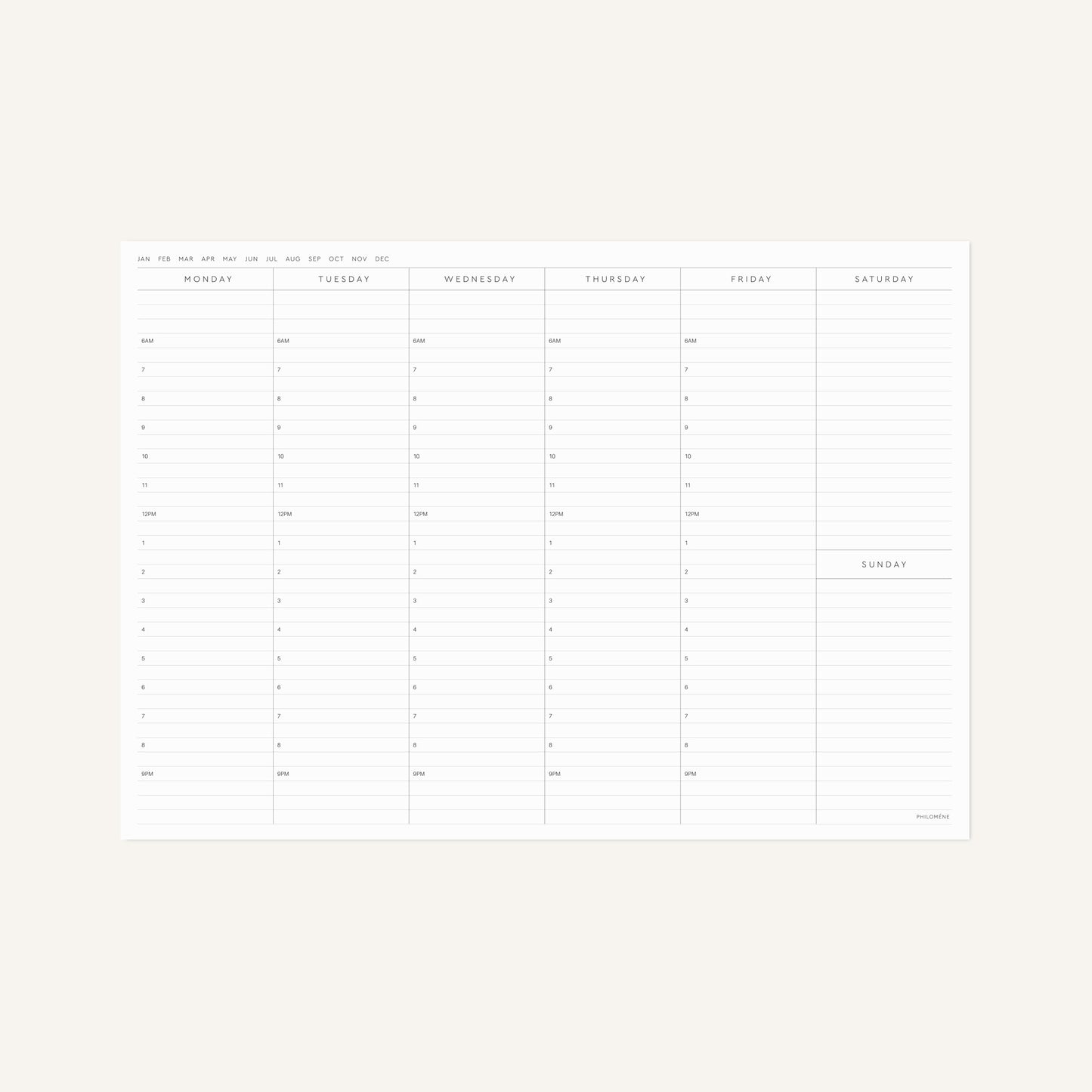 Weekly Organiser – Printable