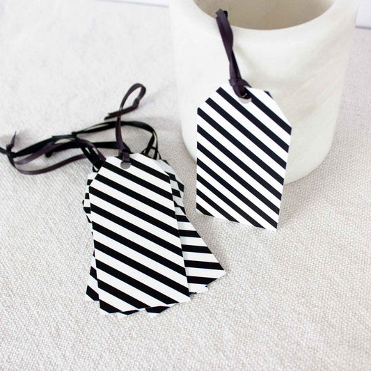 Black Stripes Gift Tags - 6 pack