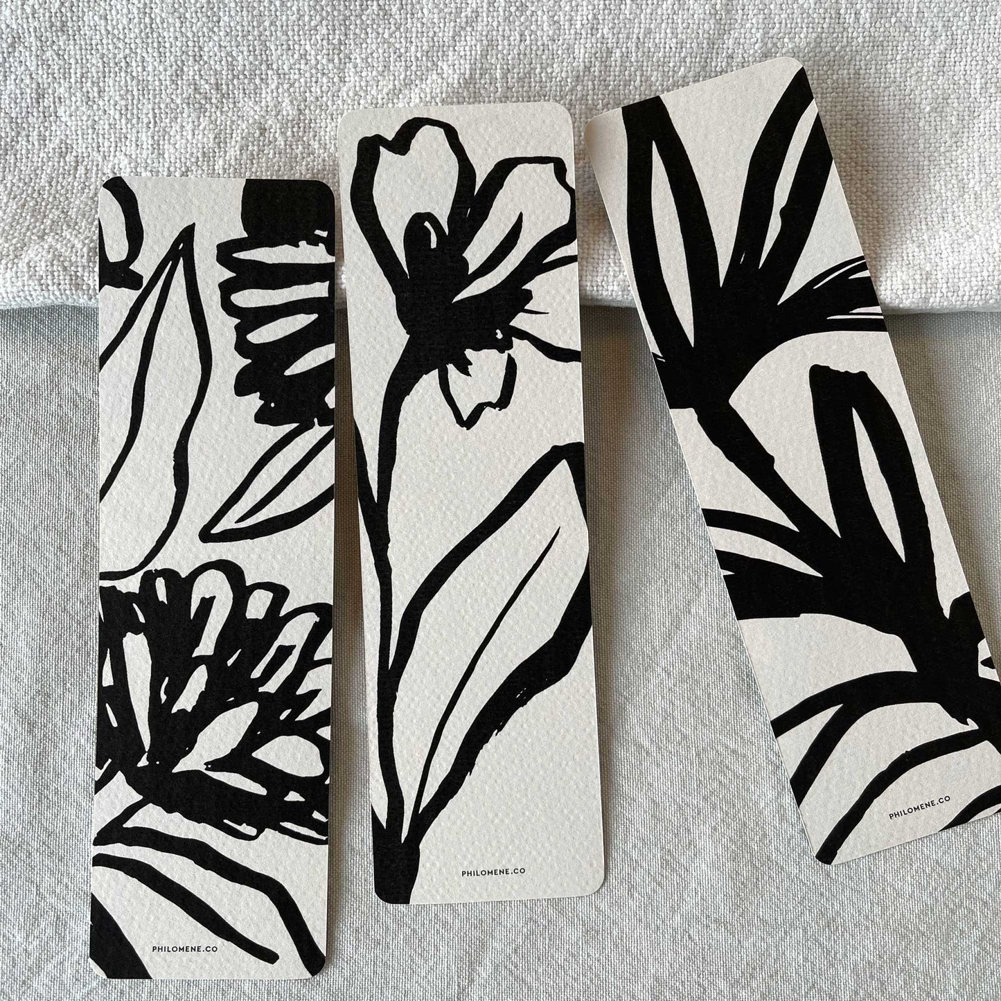 Botanical Bookmarks Black – Set of 4