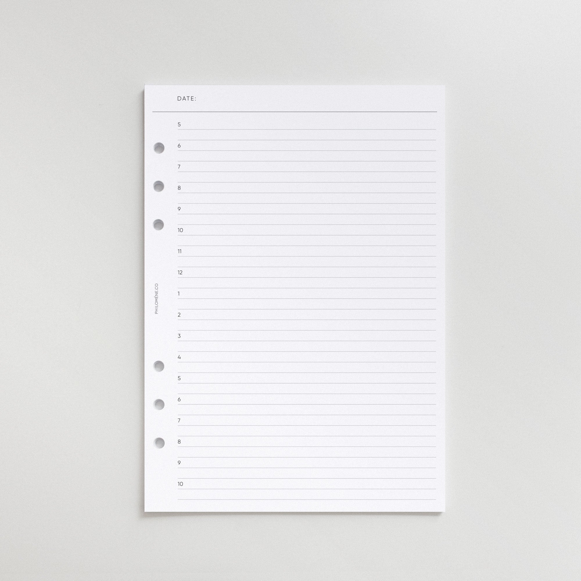 Daily Undated No.2 Planner Refill Inserts A5 – Printed