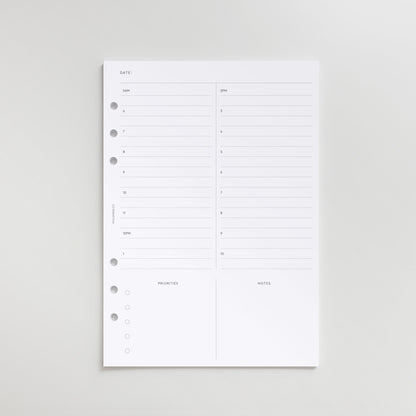 Daily Undated No.3 Planner Refill Inserts A5 – Printed