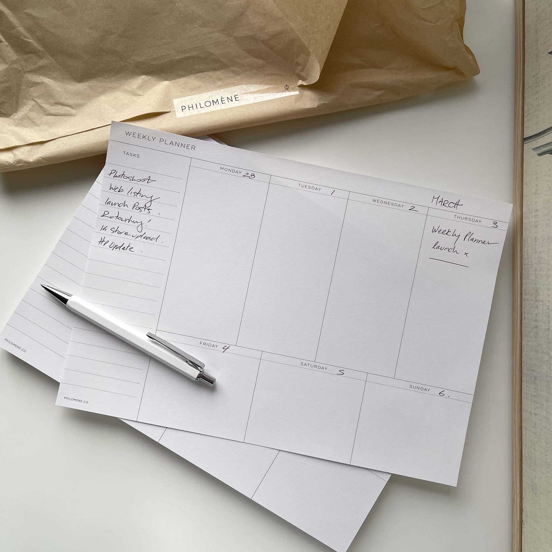 Minimal Notepad Planners – Daily, Weekly, Task List – Philomene Paper Goods
