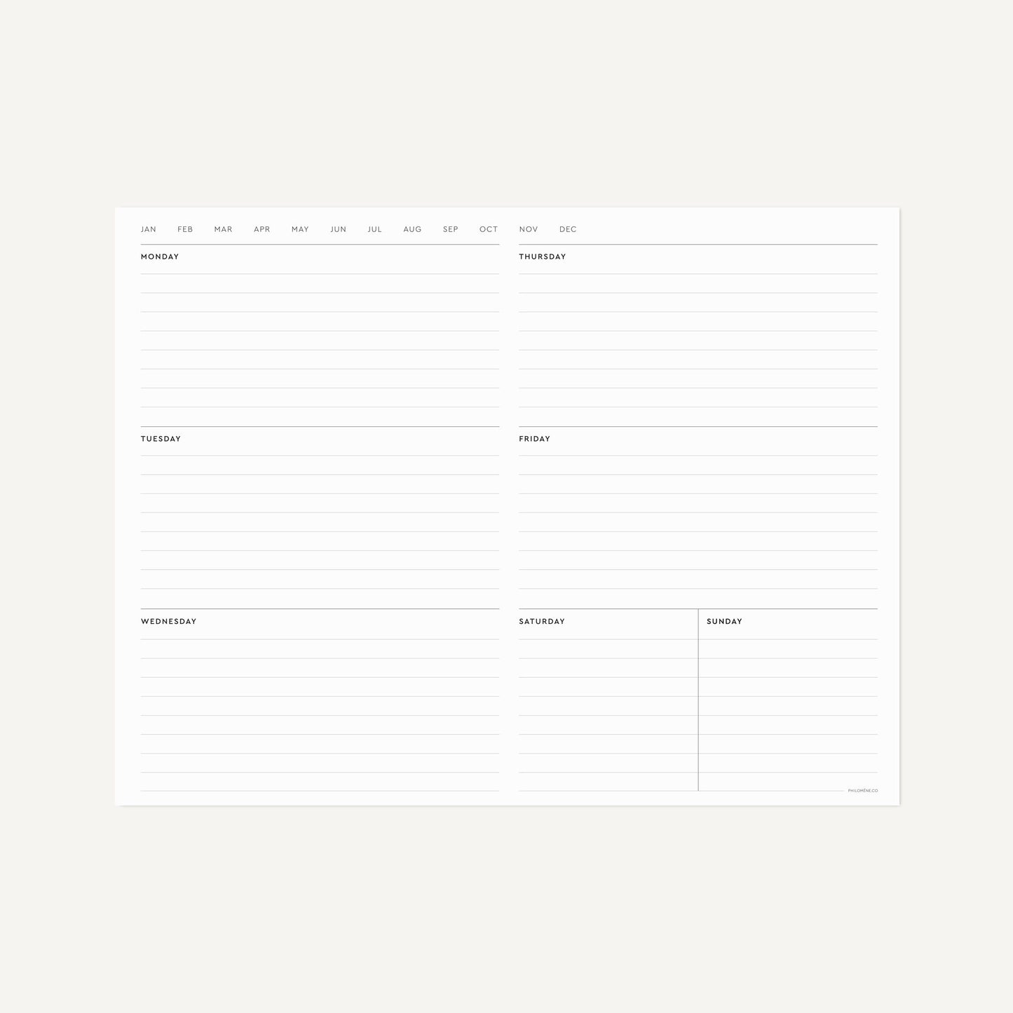 Weekly Planner No.2 – Printable