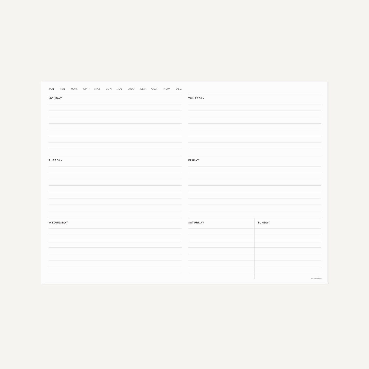 Weekly Planner No.2 – Printable