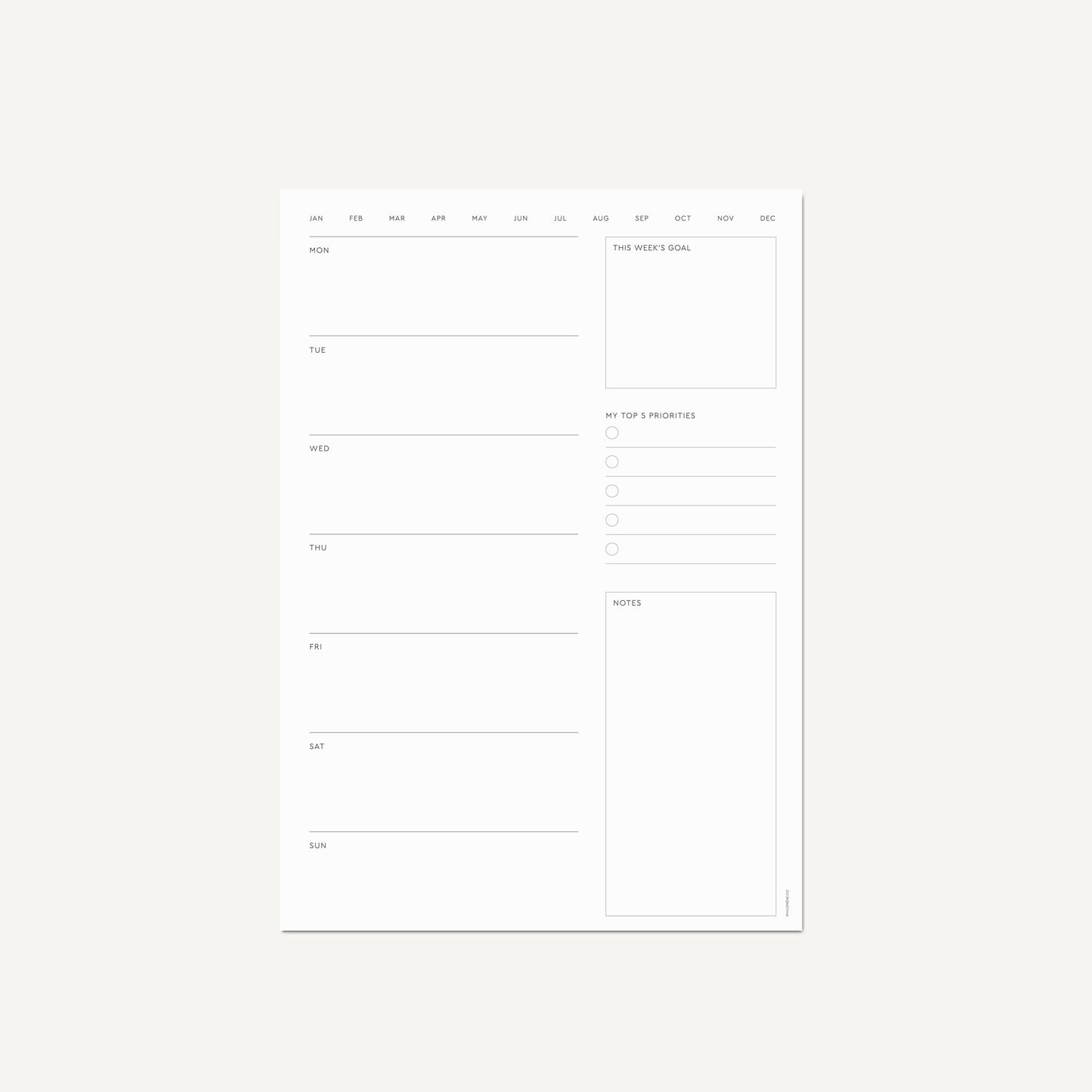 Weekly Planner No.3 – Printable